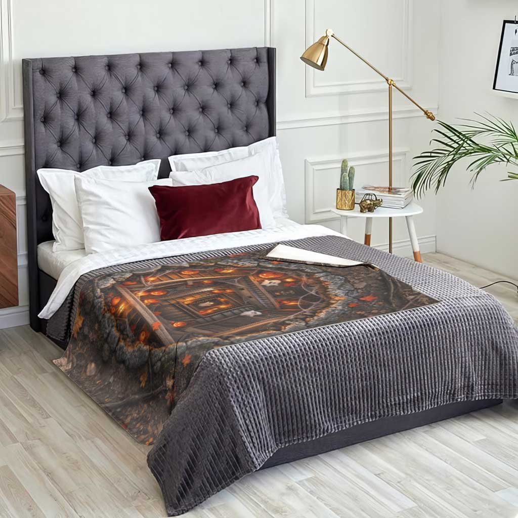 Halloween Ghost Pumpkin Cellar 3D Optical Illusion Throw Blanket Haunted  Fall Forest Dungeon TS11