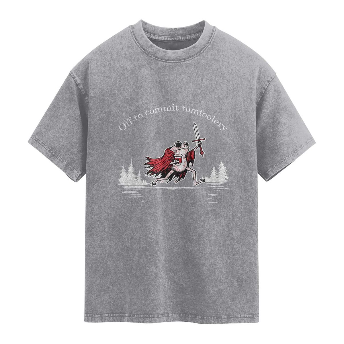 Off To Commit Tomfoolery Washed Cotton T-Shirt Frog Coffee Lover Gift TS12