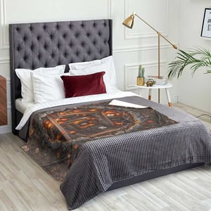 Halloween Ghost Pumpkin Cellar 3D Optical Illusion Throw Blanket Haunted Fall Forest Dungeon TS11