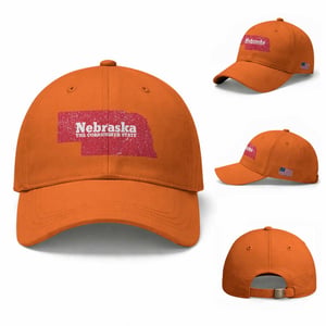 Nebraska The Cornhusker State Baseball Cap Distressed NE State Map TS11