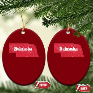 Nebraska The Cornhusker State Ceramic Ornament Distressed NE State Map TS11