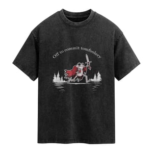 Off To Commit Tomfoolery Washed Cotton T-Shirt Frog Coffee Lover Gift TS12