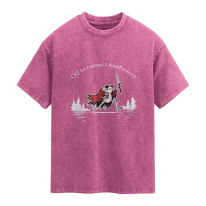 Off To Commit Tomfoolery Washed Cotton T-Shirt Frog Coffee Lover Gift TS12