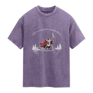 Off To Commit Tomfoolery Washed Cotton T-Shirt Frog Coffee Lover Gift TS12