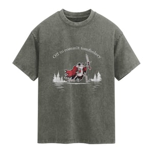 Off To Commit Tomfoolery Washed Cotton T-Shirt Frog Coffee Lover Gift TS12