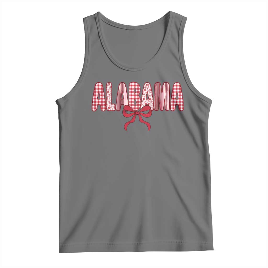 Alabama Coquette Bow Gingham Game Day Spirit Graphic Tank Top TS10