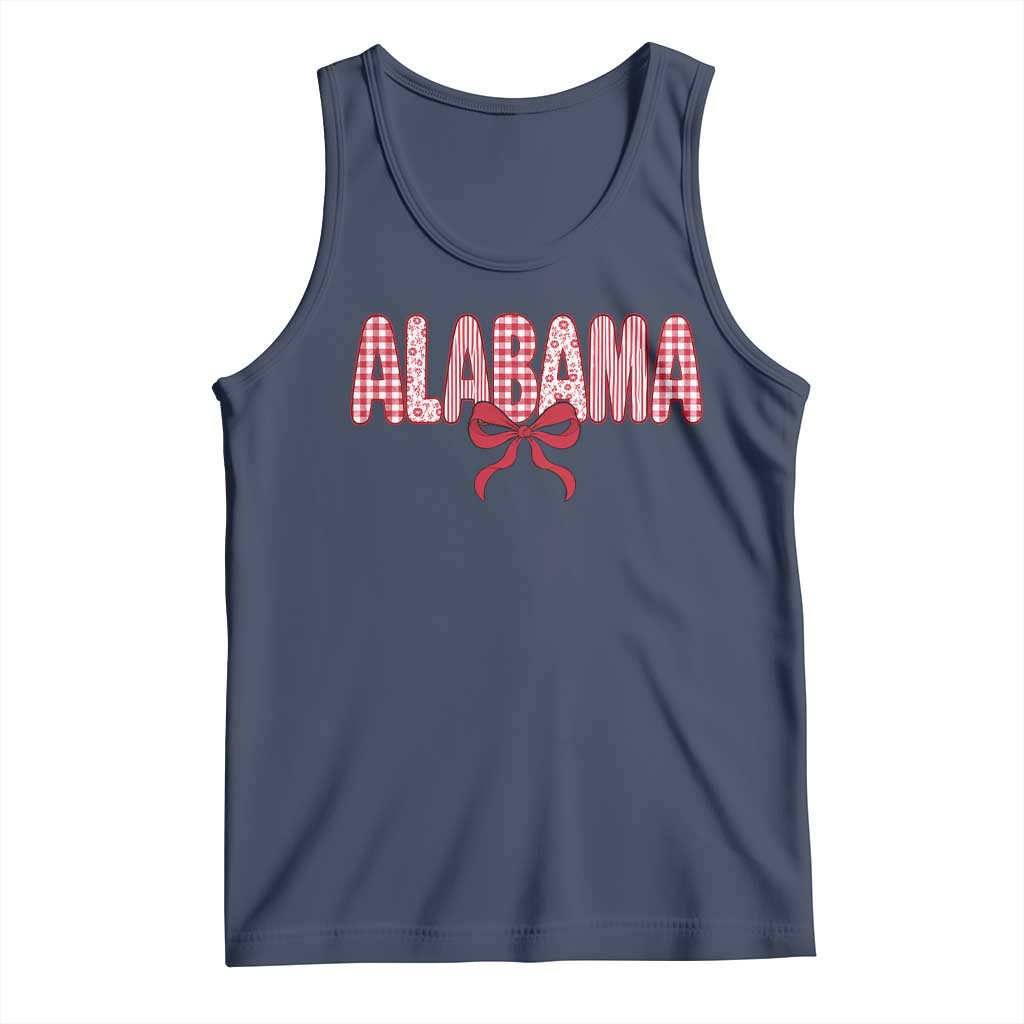 Alabama Coquette Bow Gingham Game Day Spirit Graphic Tank Top TS10