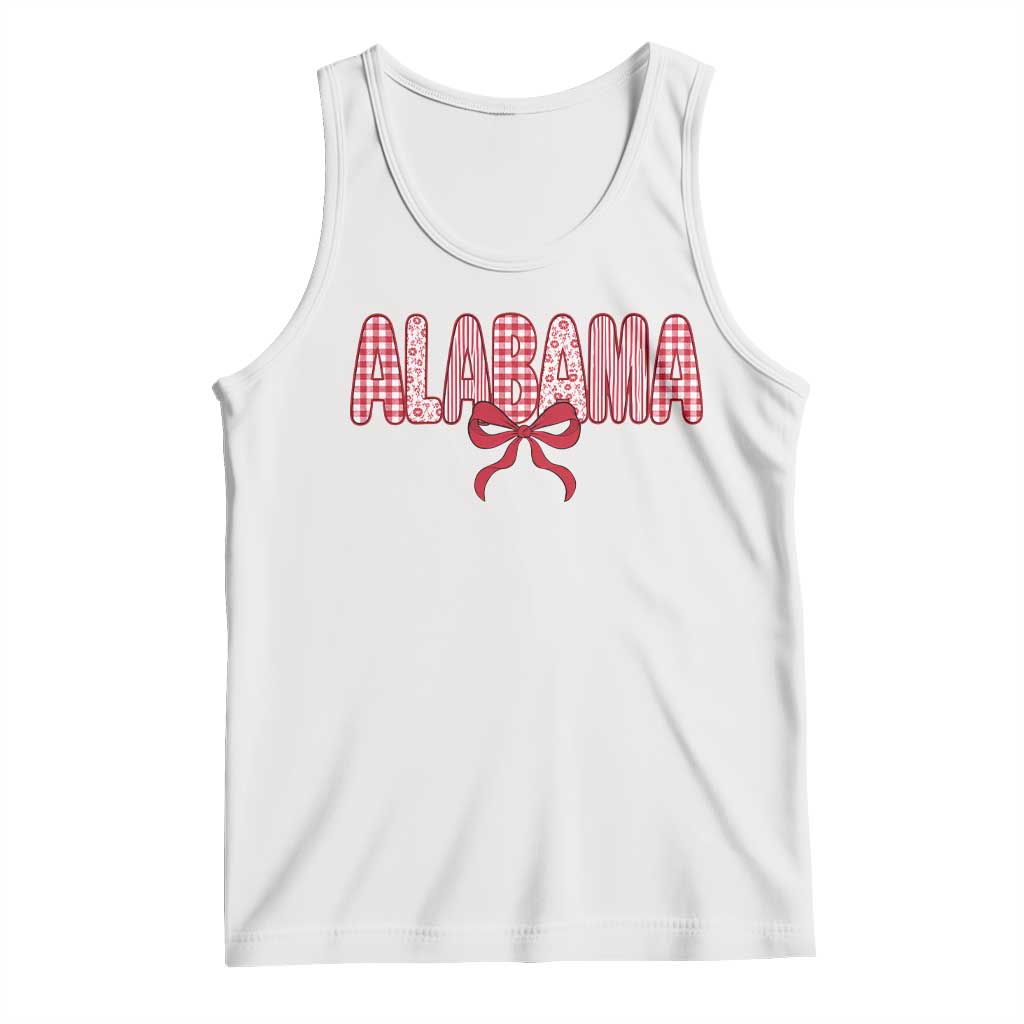 Alabama Coquette Bow Gingham Game Day Spirit Graphic Tank Top TS10