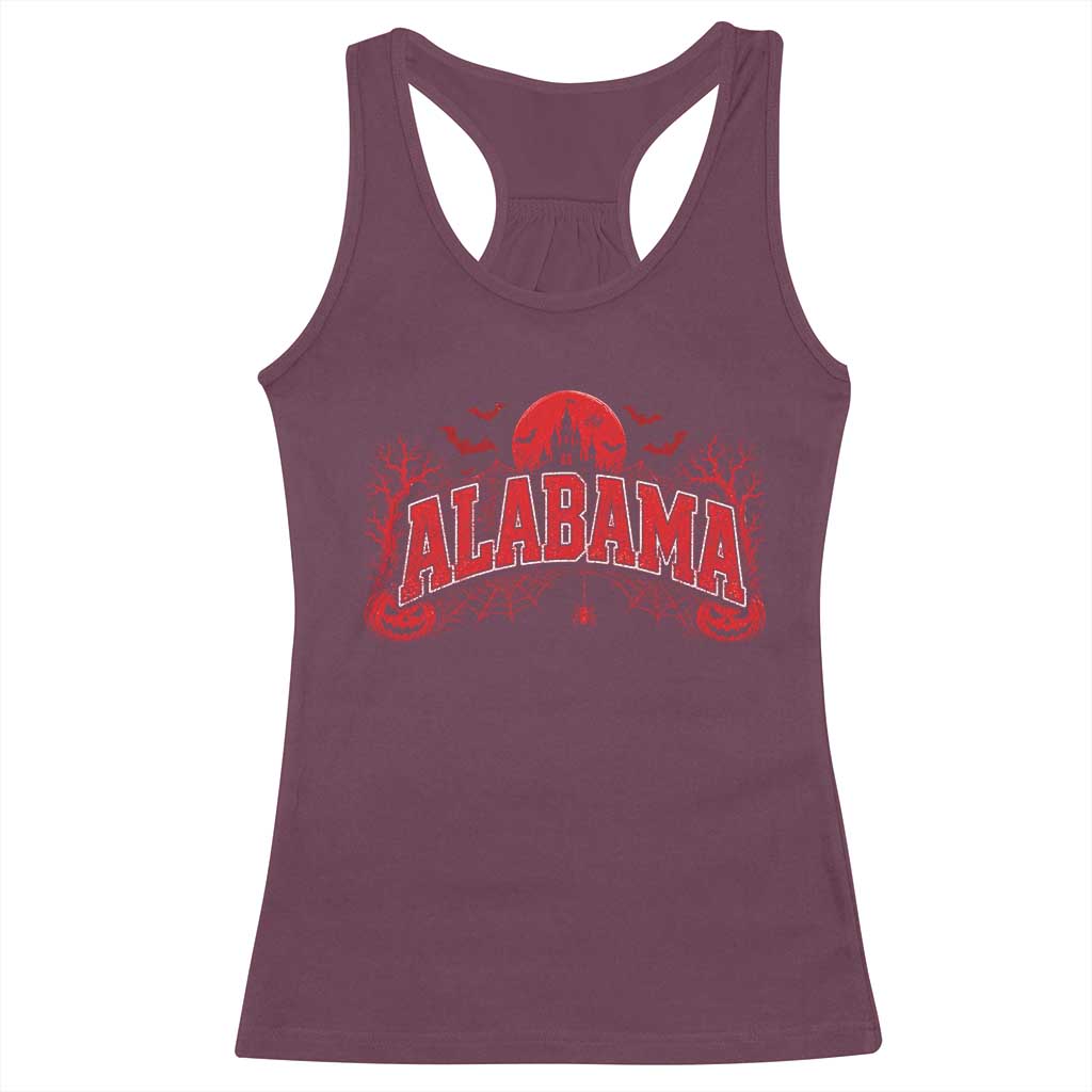 Alabama Spooky Castle Red Moon Halloween Graphic Racerback Tank Top TS10