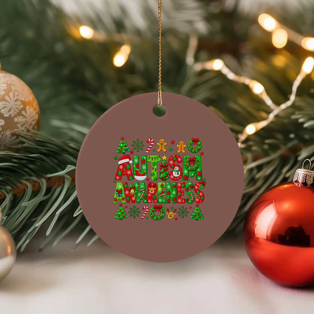 Autism Christmas Support Ceramic Ornament Spreading Acceptance Holiday Season TS12