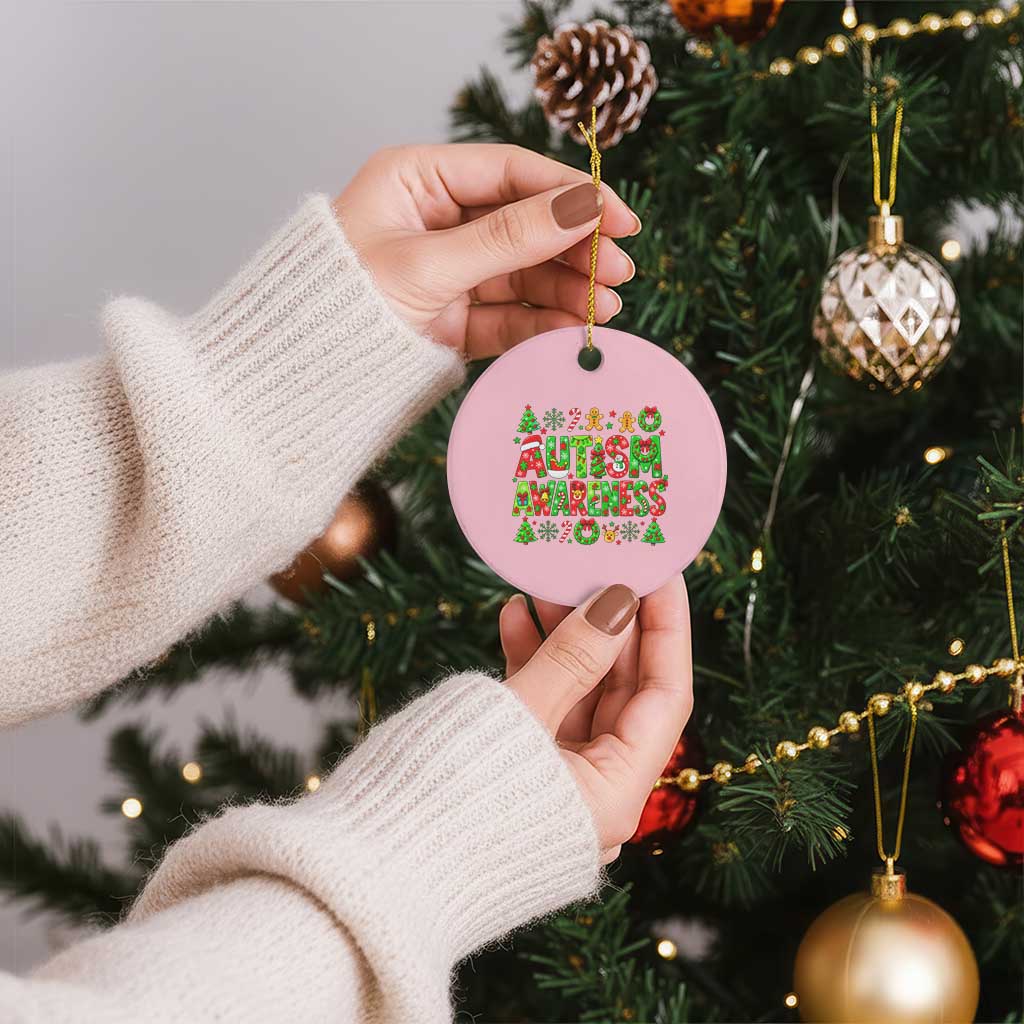 Autism Christmas Support Ceramic Ornament Spreading Acceptance Holiday Season TS12