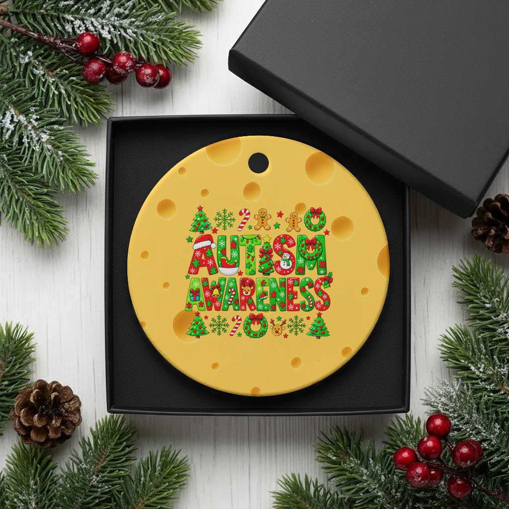 Autism Christmas Support Ceramic Ornament Spreading Acceptance Holiday Season TS12