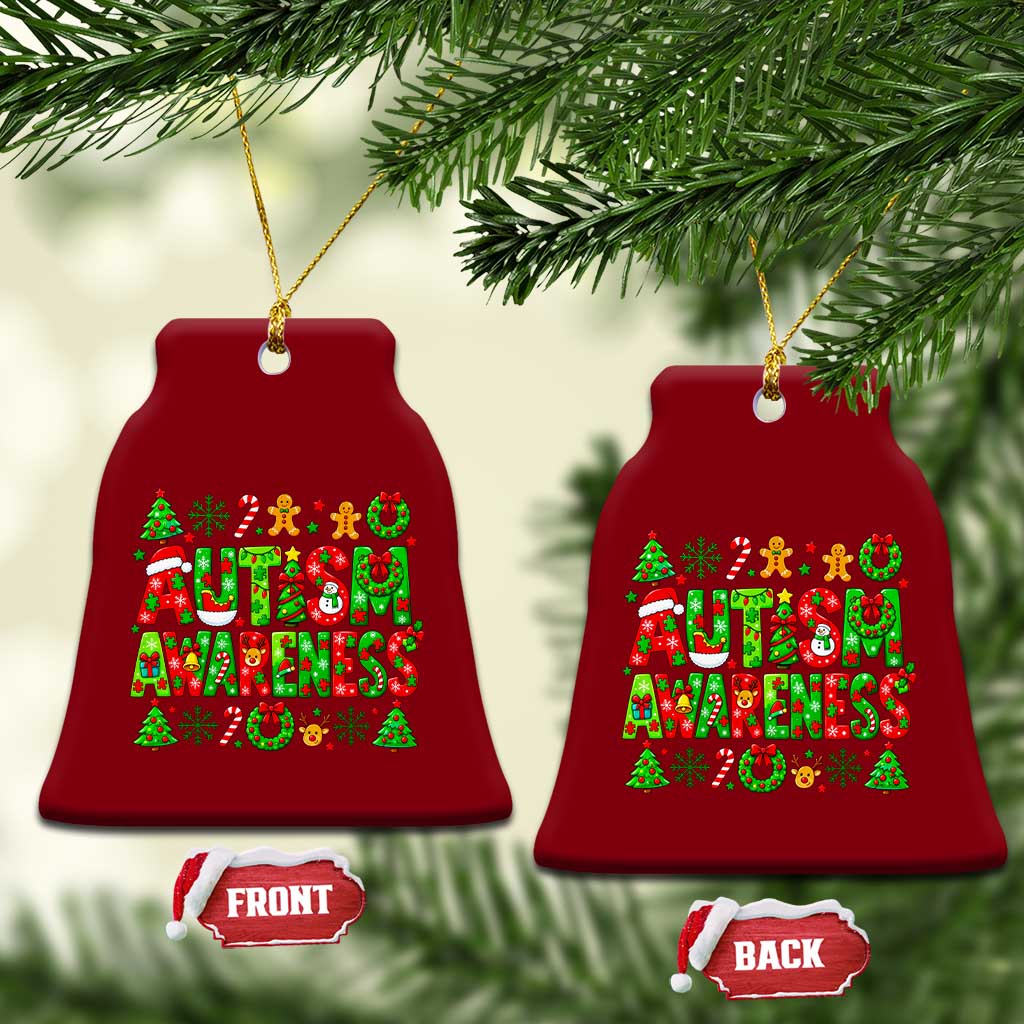 Autism Christmas Support Ceramic Ornament Spreading Acceptance Holiday Season TS12