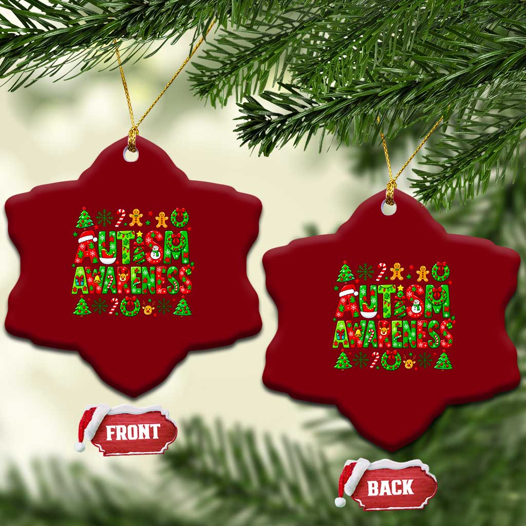 Autism Christmas Support Ceramic Ornament Spreading Acceptance Holiday Season TS12