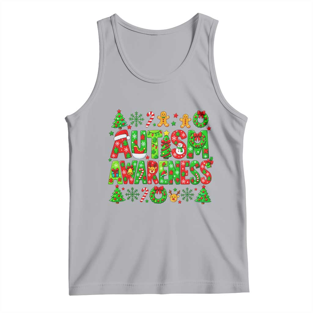 Autism Christmas Support Tank Top Spreading Acceptance Holiday Season TS12