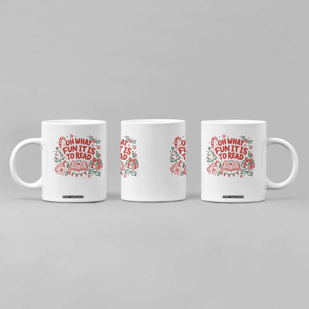 Book Lover Christmas Coffee Mug Gift For Reader Teacher Oh What Fun It Is To Read Graphic TS10