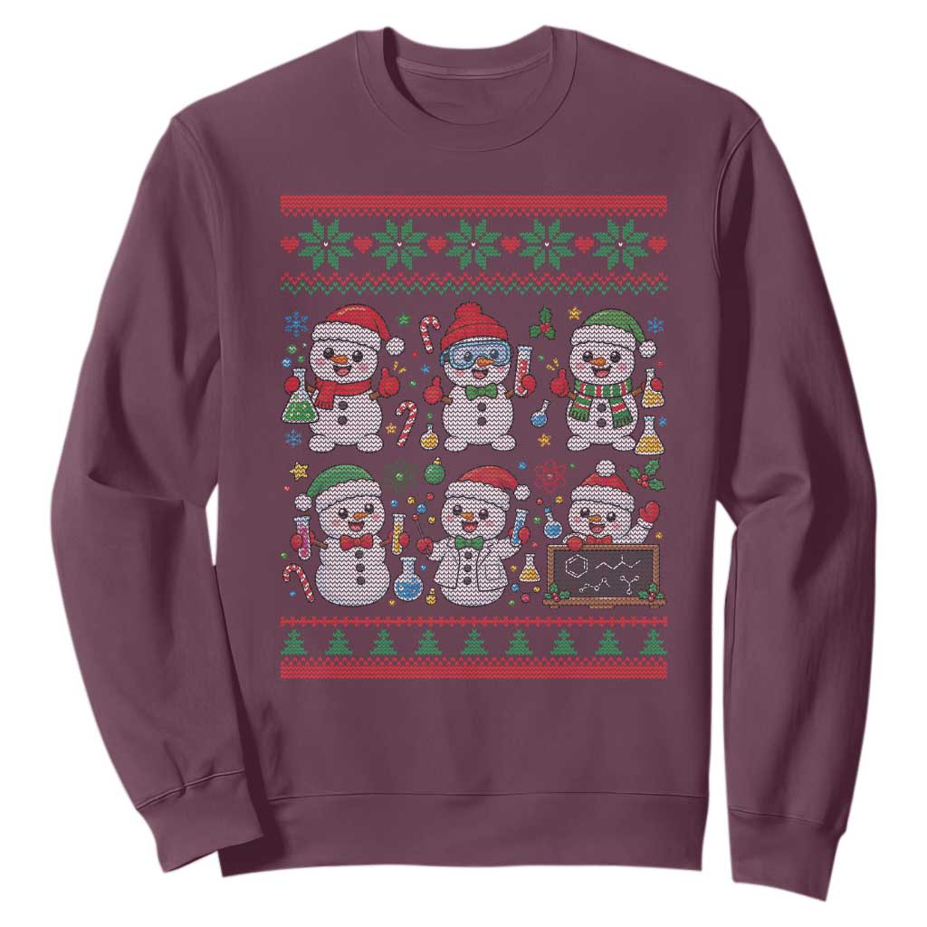 Chemistry Science Snowman Sweatshirt Laboratory Teacher Christmas Gift TS12