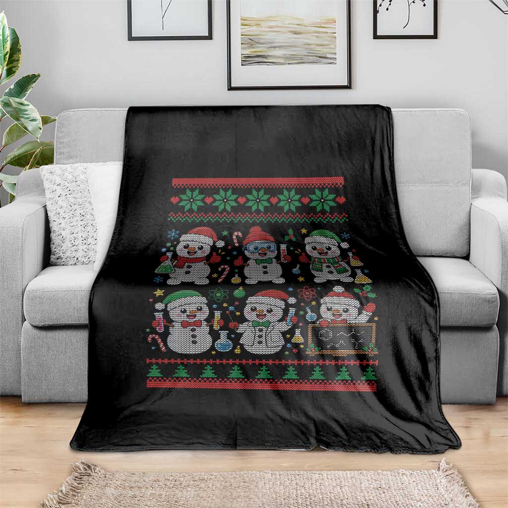 Chemistry Science Snowman Throw Blanket Laboratory Teacher Christmas Gift TS12
