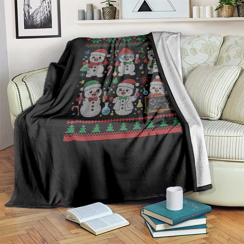 Chemistry Science Snowman Throw Blanket Laboratory Teacher Christmas Gift TS12