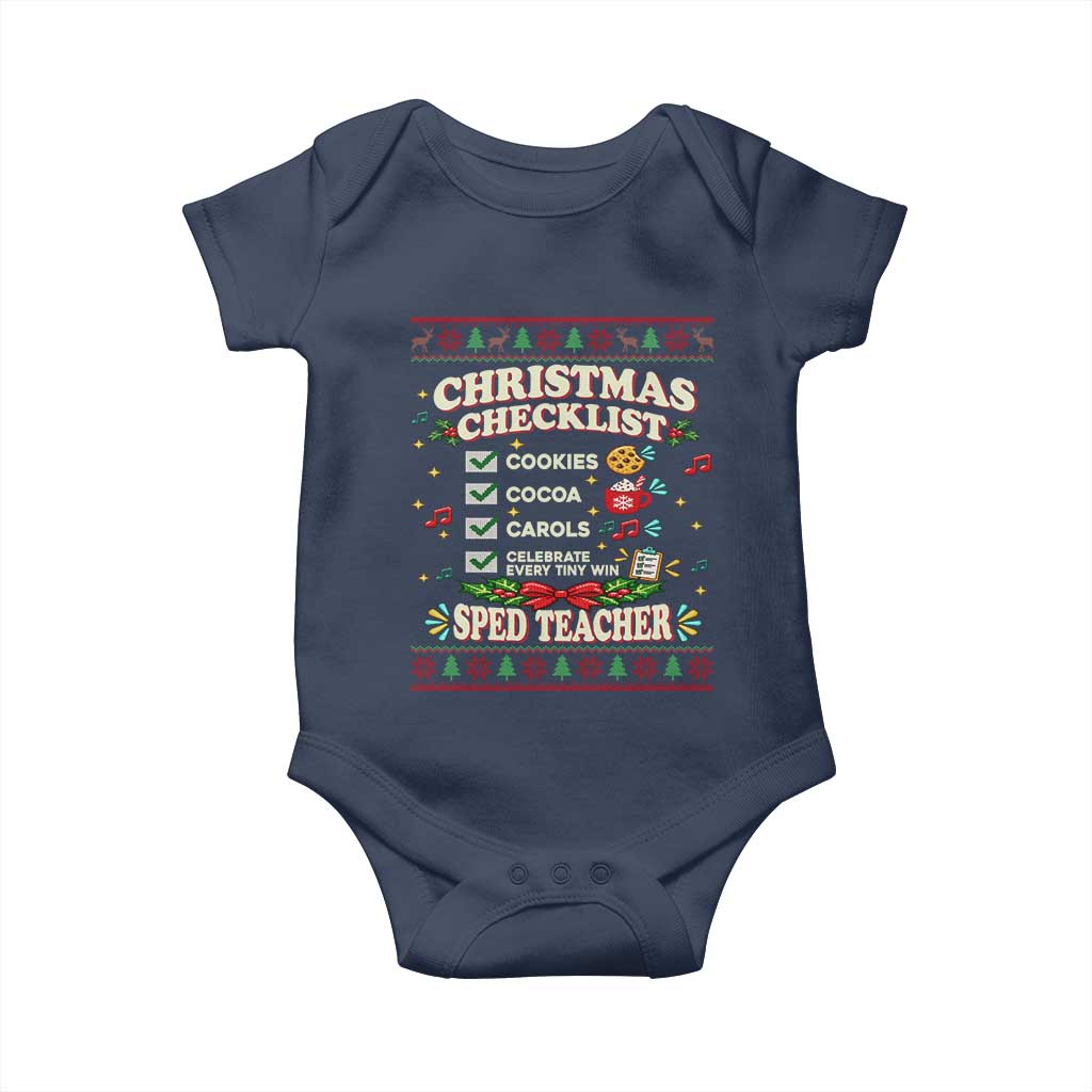 Christmas Checklist SPED Teacher Baby Onesie Celebrate Every Tiny Win TS12