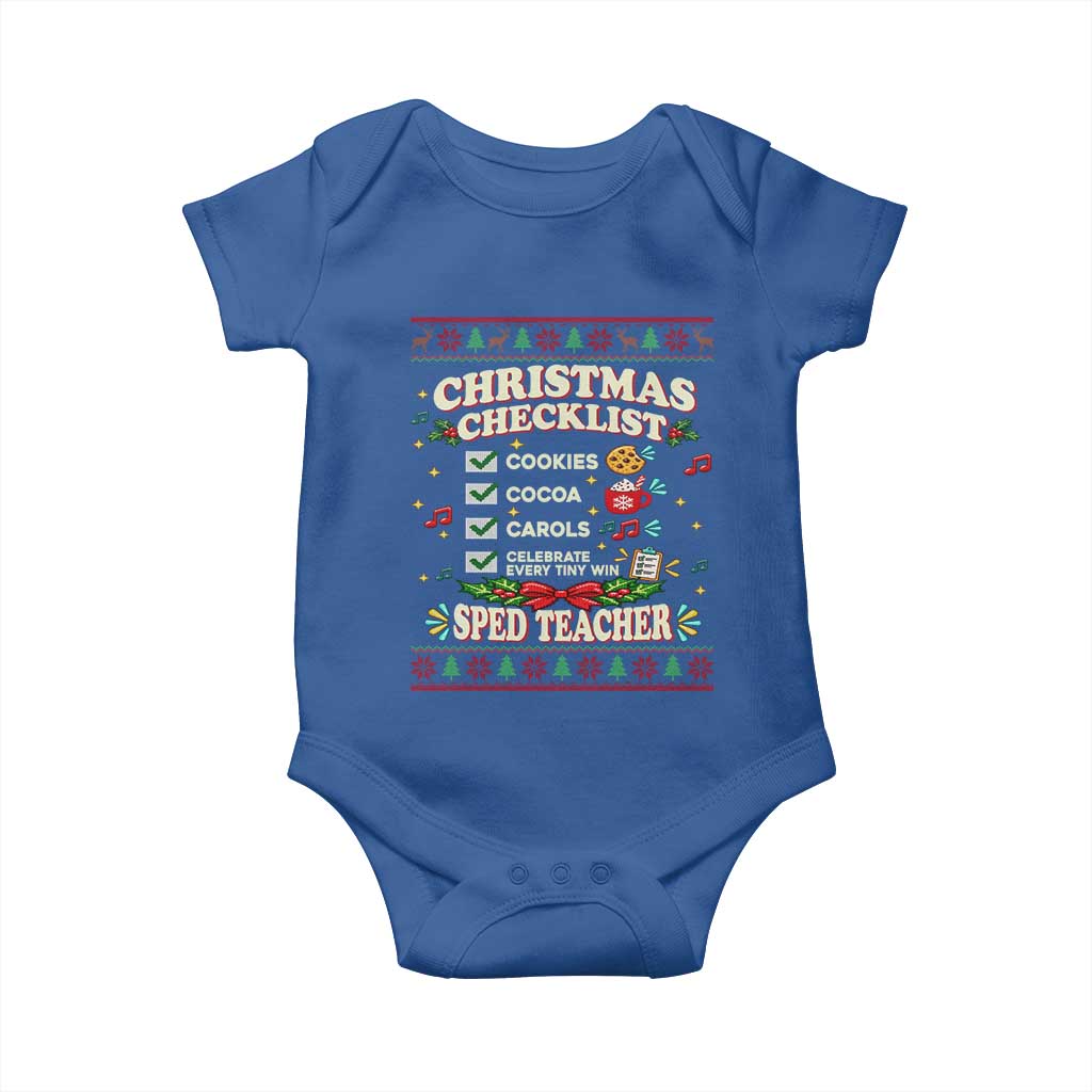 Christmas Checklist SPED Teacher Baby Onesie Celebrate Every Tiny Win TS12