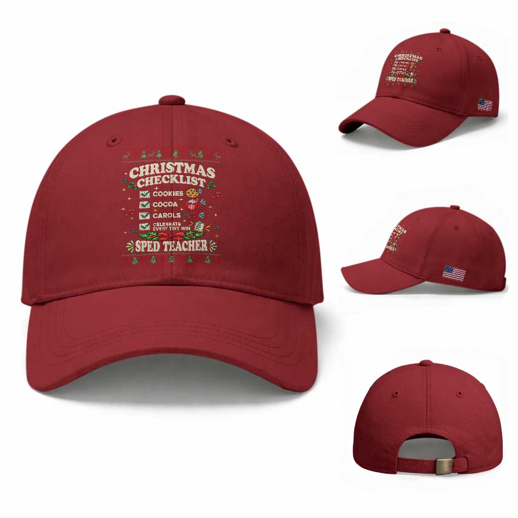 Christmas Checklist SPED Teacher Baseball Cap Celebrate Every Tiny Win TS12