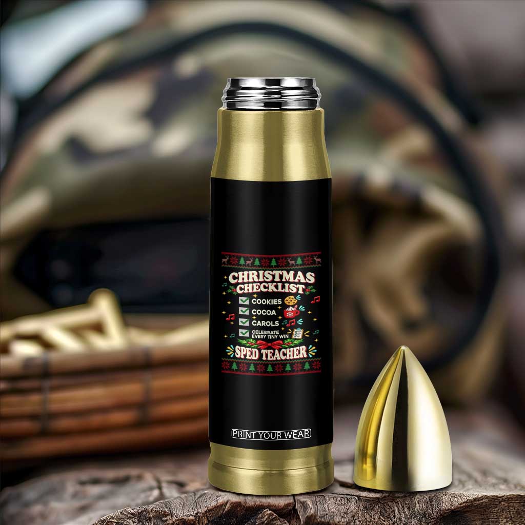 Christmas Checklist SPED Teacher Bullet Tumbler Celebrate Every Tiny Win TS12