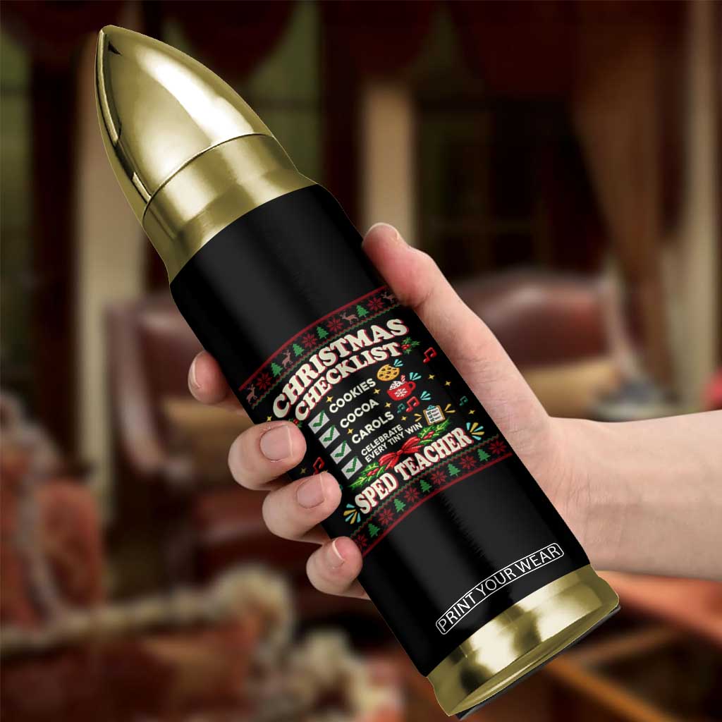 Christmas Checklist SPED Teacher Bullet Tumbler Celebrate Every Tiny Win TS12