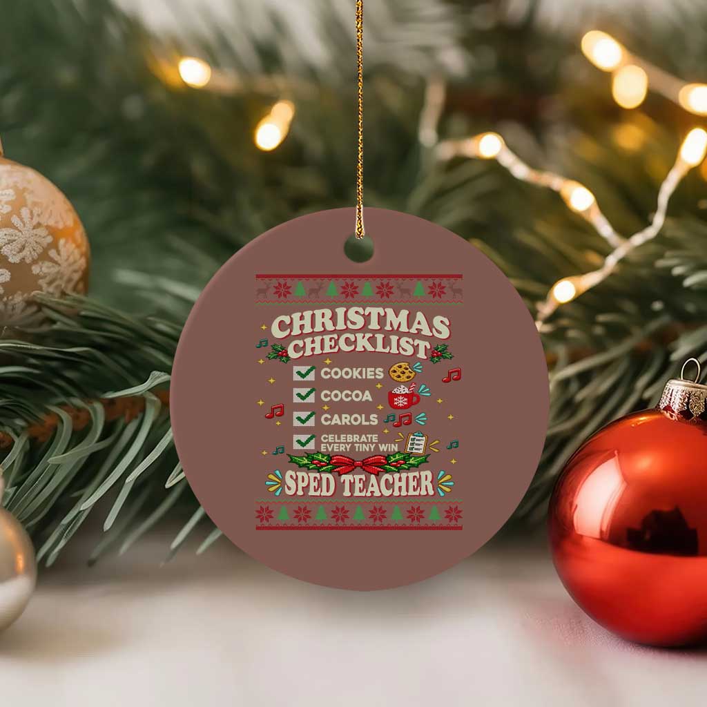 Christmas Checklist SPED Teacher Ceramic Ornament Celebrate Every Tiny Win TS12