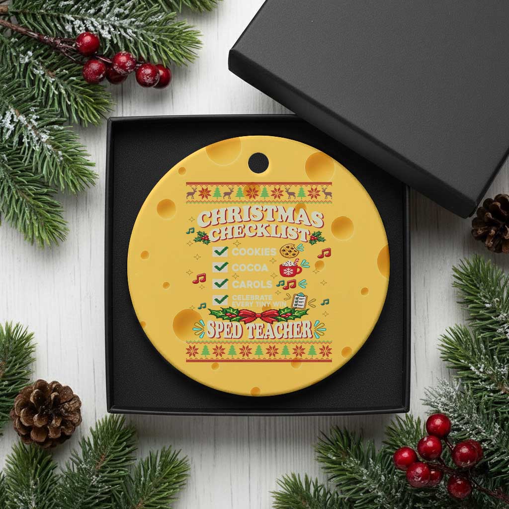 Christmas Checklist SPED Teacher Ceramic Ornament Celebrate Every Tiny Win TS12