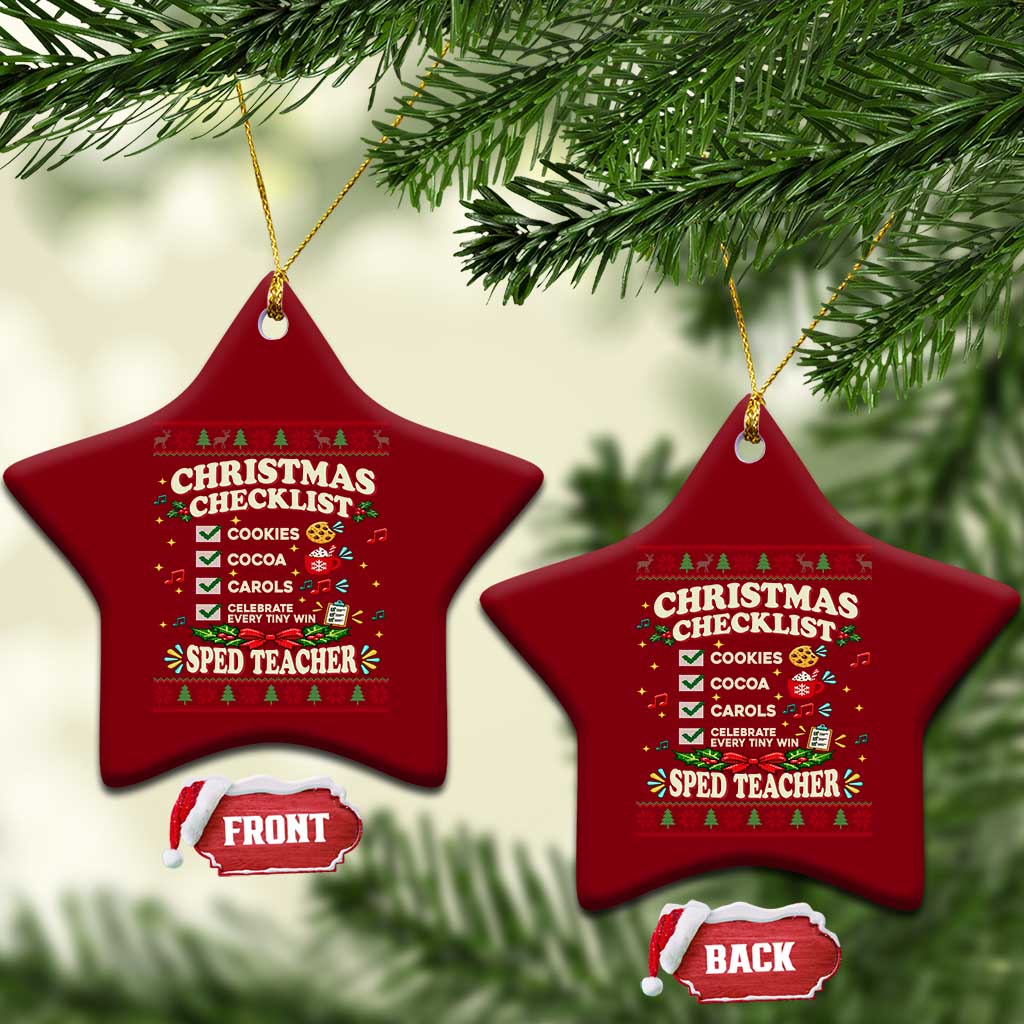 Christmas Checklist SPED Teacher Ceramic Ornament Celebrate Every Tiny Win TS12
