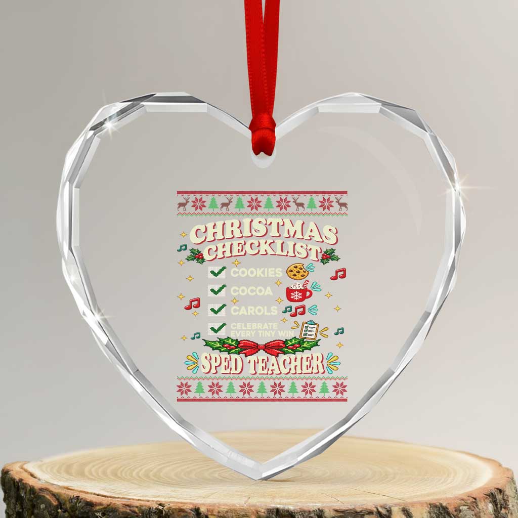 Christmas Checklist SPED Teacher Crystal Glass Ornament Celebrate Every Tiny Win TS12