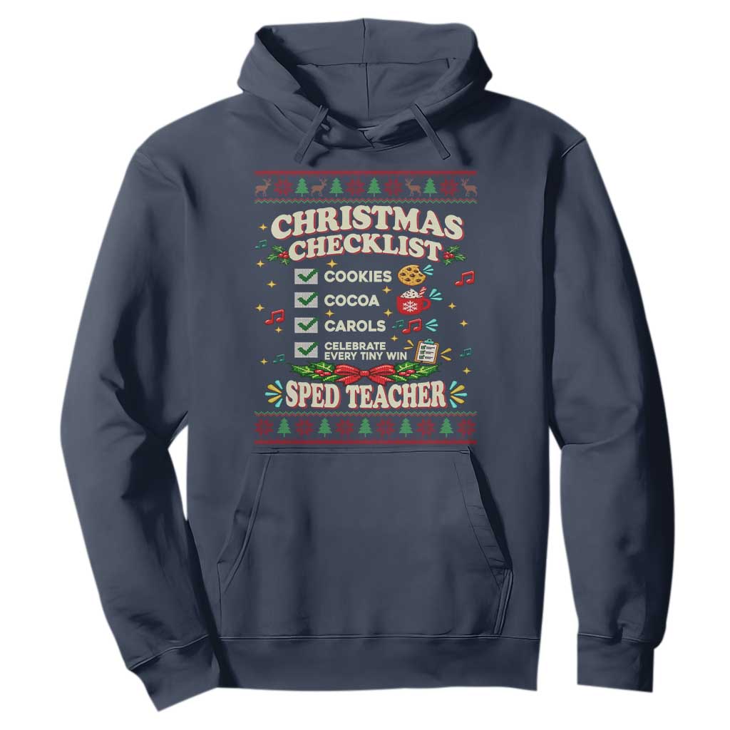 Christmas Checklist SPED Teacher Hoodie Celebrate Every Tiny Win TS12