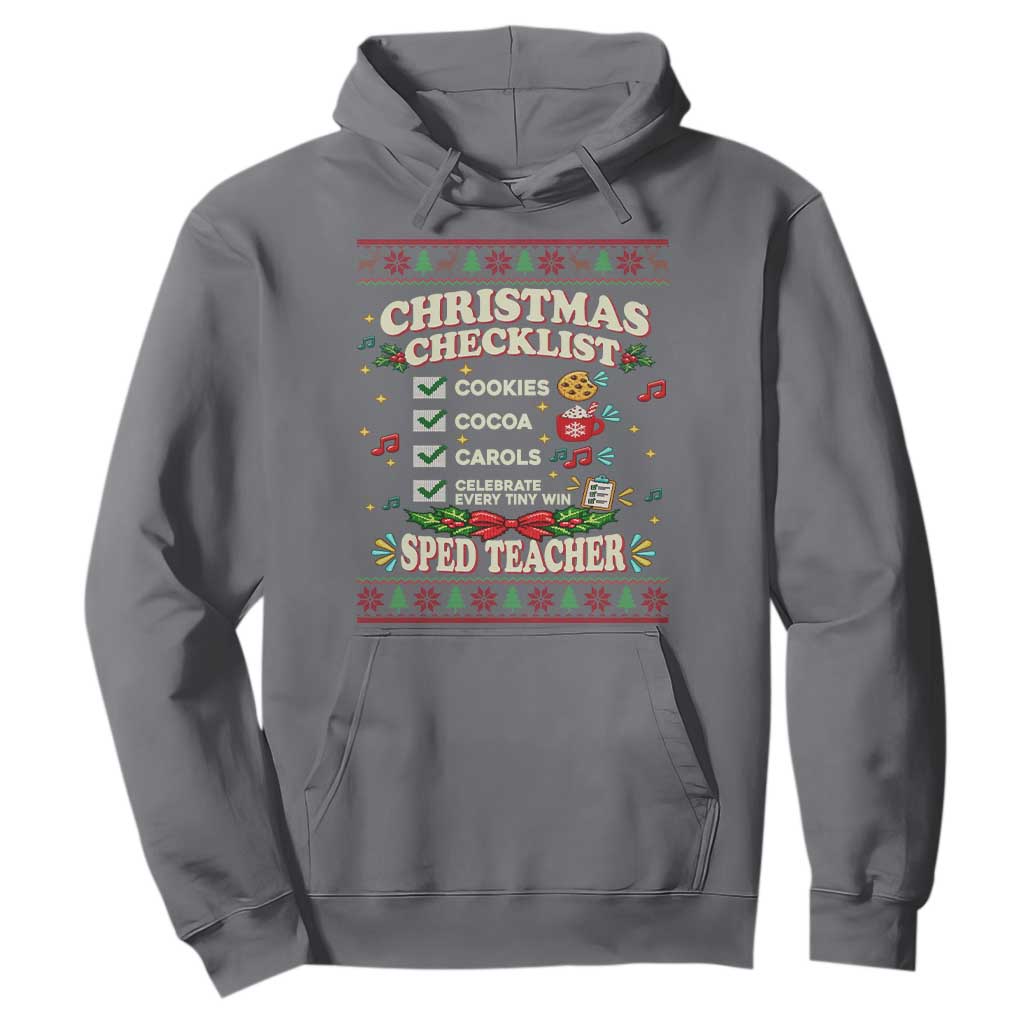 Christmas Checklist SPED Teacher Hoodie Celebrate Every Tiny Win TS12
