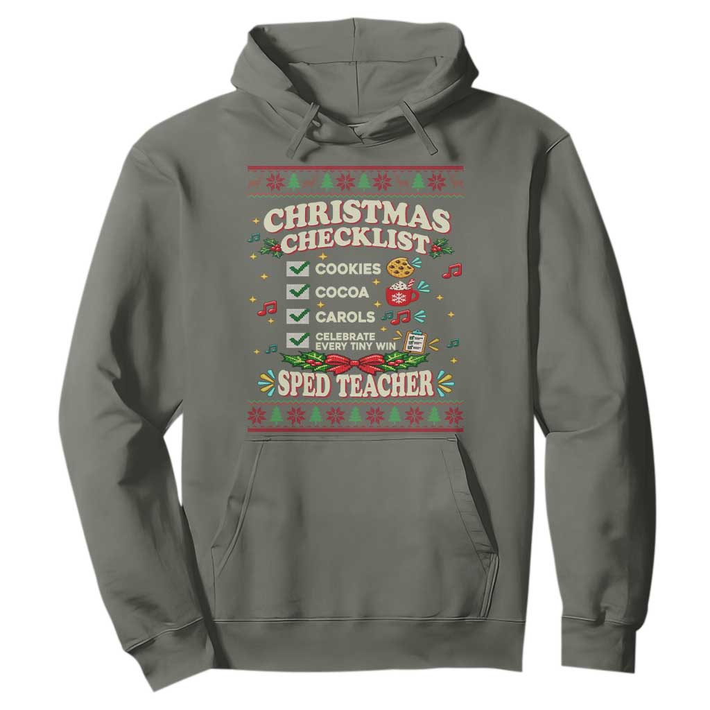 Christmas Checklist SPED Teacher Hoodie Celebrate Every Tiny Win TS12