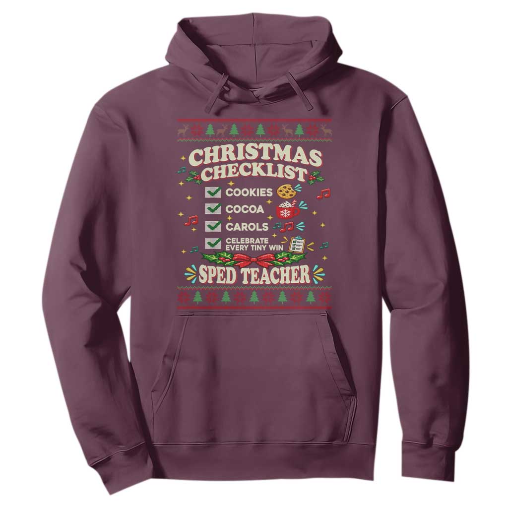 Christmas Checklist SPED Teacher Hoodie Celebrate Every Tiny Win TS12