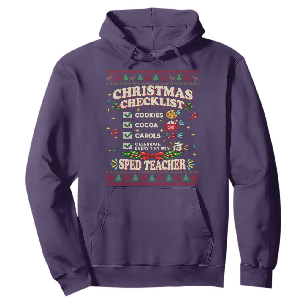 Christmas Checklist SPED Teacher Hoodie Celebrate Every Tiny Win TS12