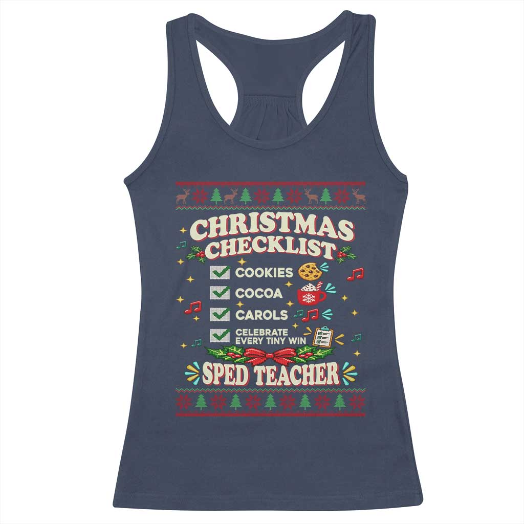 Christmas Checklist SPED Teacher Racerback Tank Top Celebrate Every Tiny Win TS12