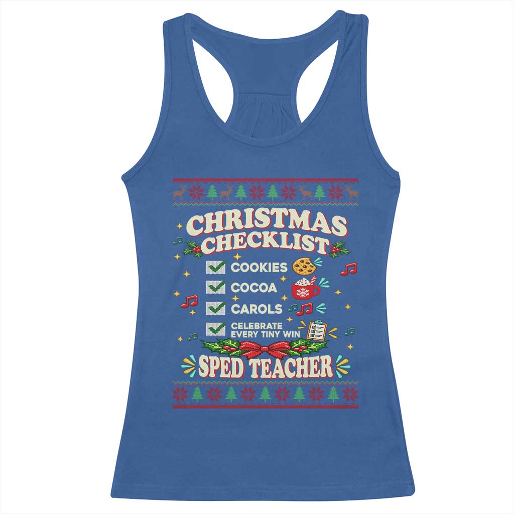 Christmas Checklist SPED Teacher Racerback Tank Top Celebrate Every Tiny Win TS12