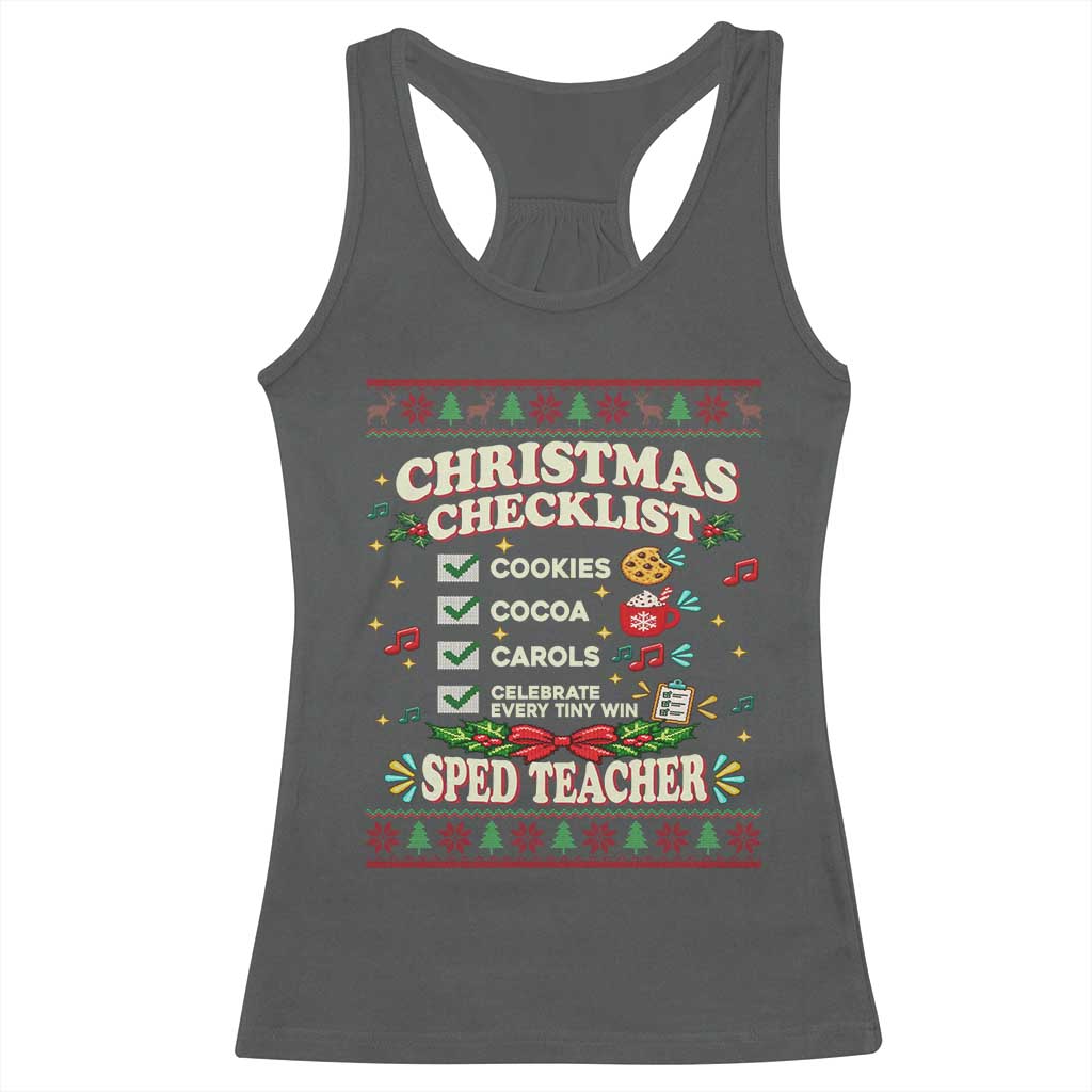 Christmas Checklist SPED Teacher Racerback Tank Top Celebrate Every Tiny Win TS12