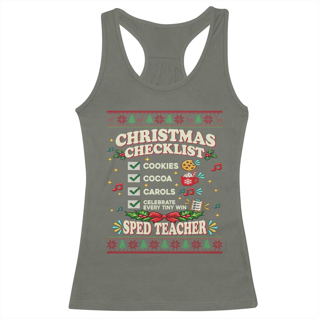 Christmas Checklist SPED Teacher Racerback Tank Top Celebrate Every Tiny Win TS12