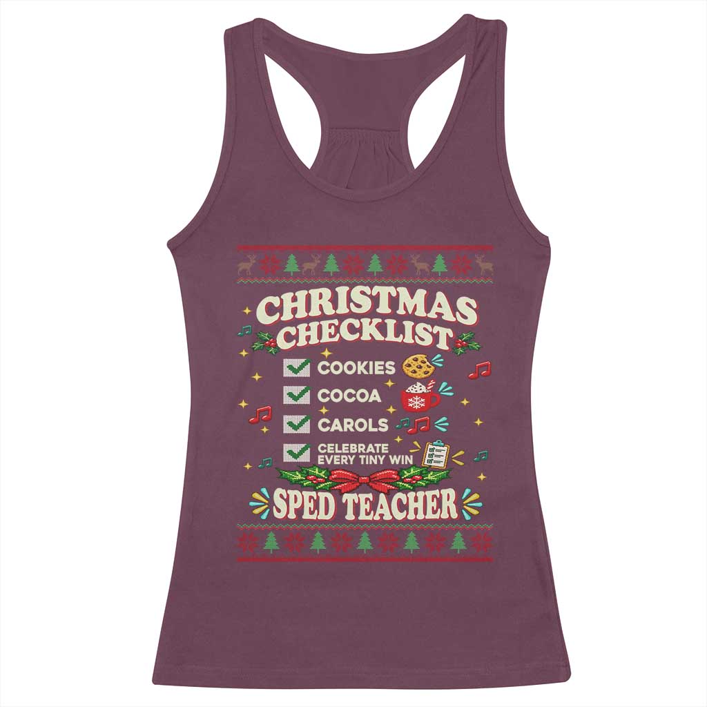 Christmas Checklist SPED Teacher Racerback Tank Top Celebrate Every Tiny Win TS12