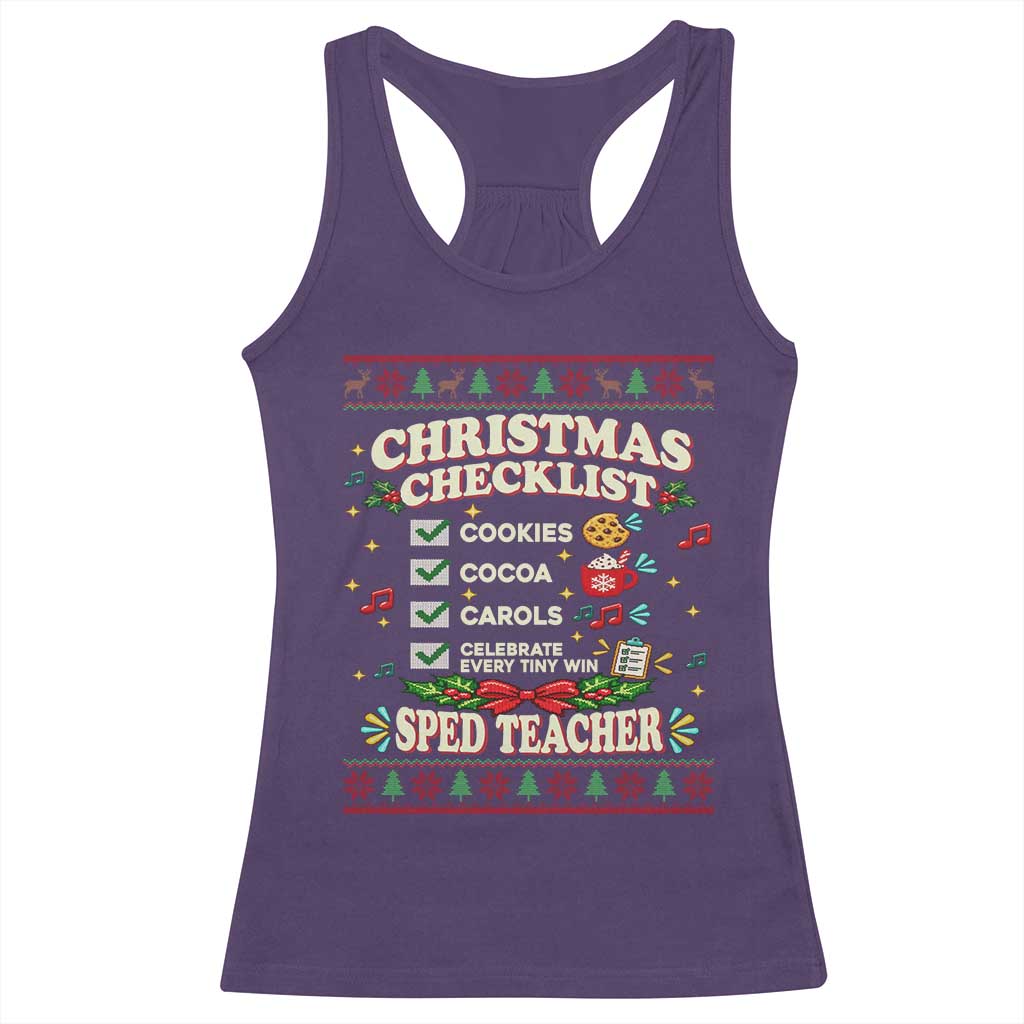 Christmas Checklist SPED Teacher Racerback Tank Top Celebrate Every Tiny Win TS12