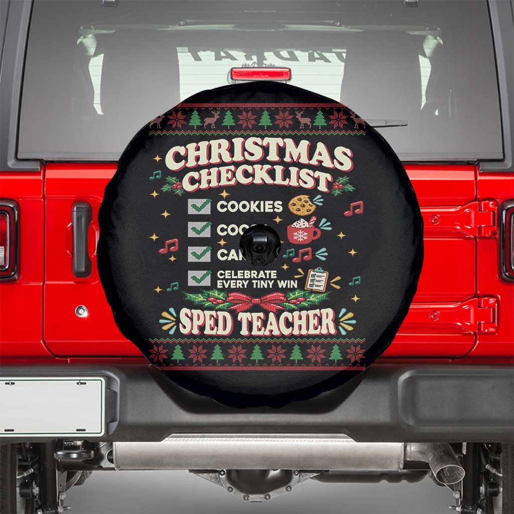 Christmas Checklist SPED Teacher Spare Tire Cover Celebrate Every Tiny Win TS12