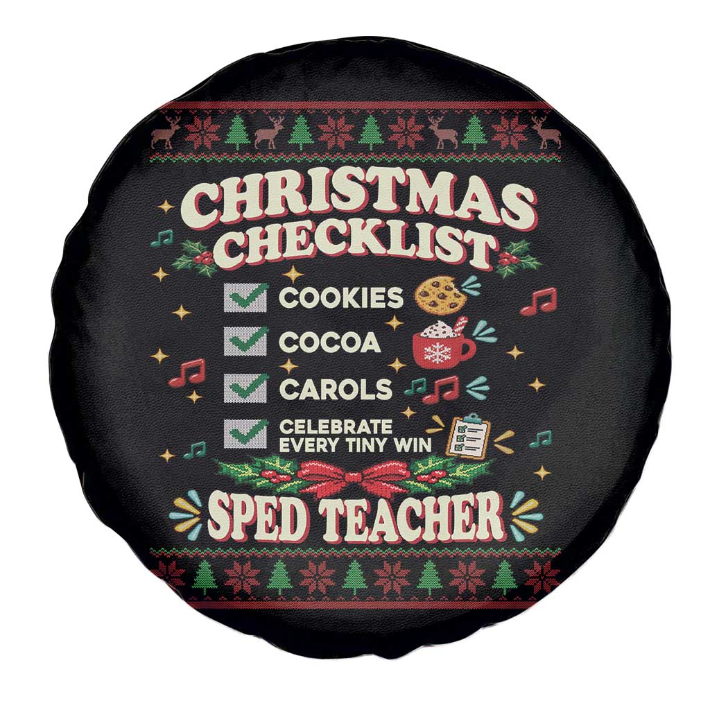 Christmas Checklist SPED Teacher Spare Tire Cover Celebrate Every Tiny Win TS12