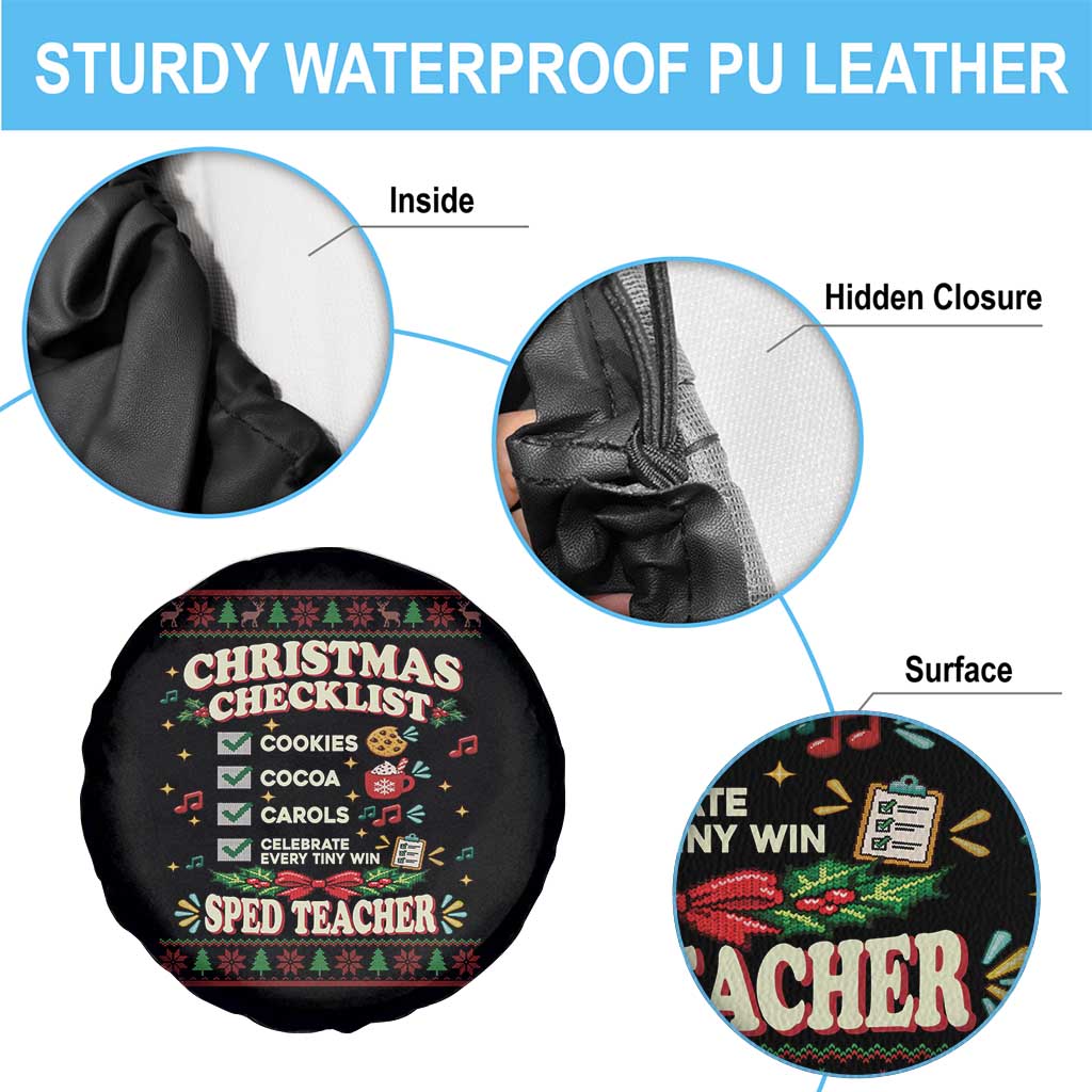 Christmas Checklist SPED Teacher Spare Tire Cover Celebrate Every Tiny Win TS12