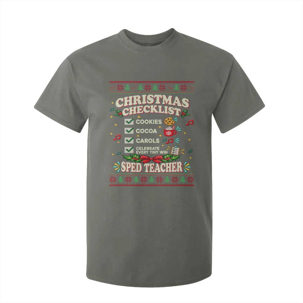 Christmas Checklist SPED Teacher T Shirt For Kid Celebrate Every Tiny Win TS12