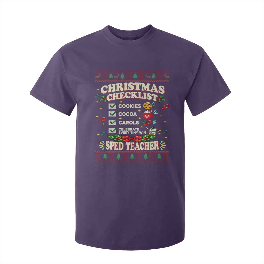 Christmas Checklist SPED Teacher T Shirt For Kid Celebrate Every Tiny Win TS12