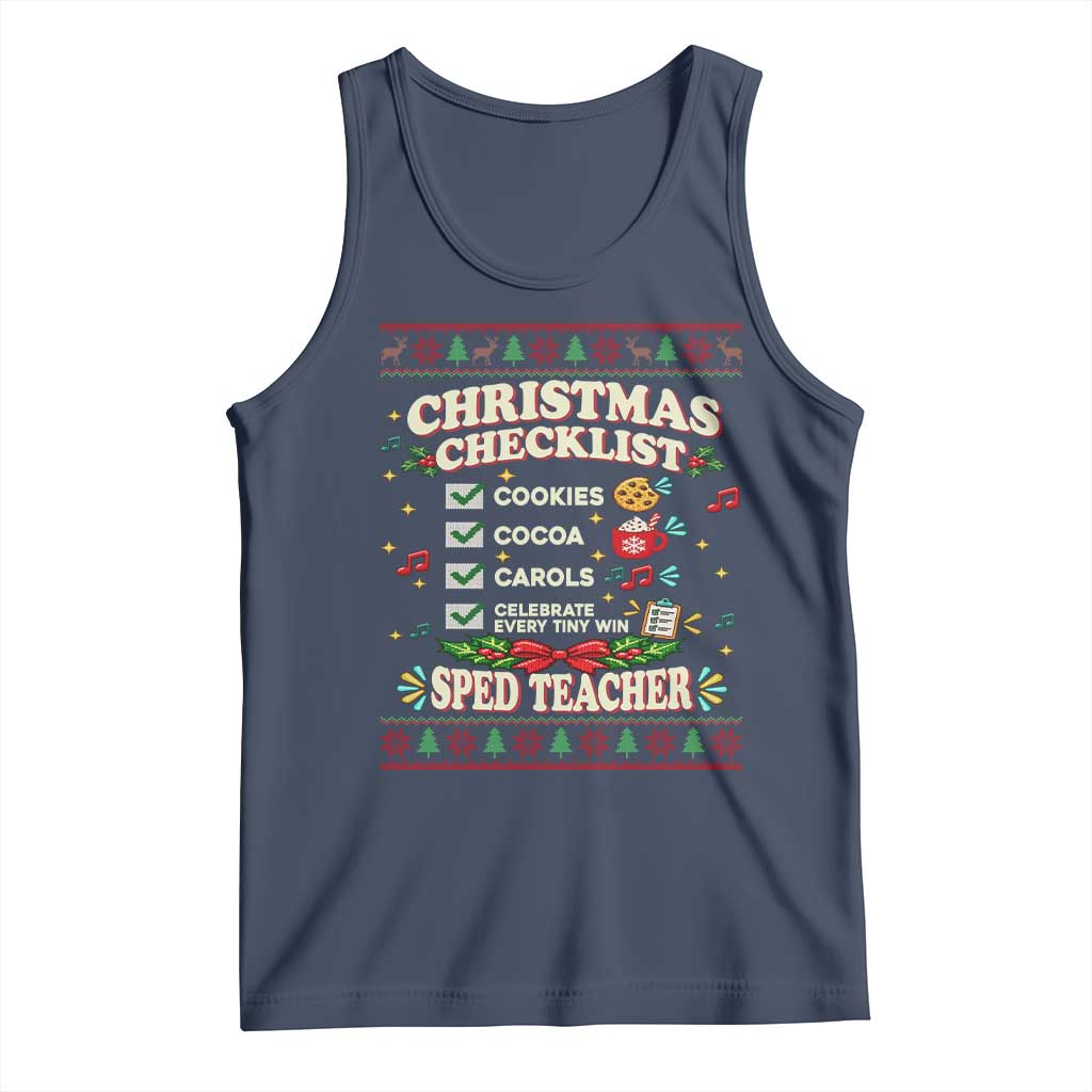Christmas Checklist SPED Teacher Tank Top Celebrate Every Tiny Win TS12