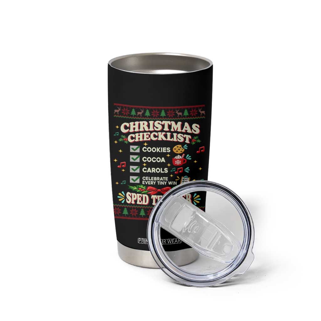 Christmas Checklist SPED Teacher Tumbler Cup Celebrate Every Tiny Win TS12